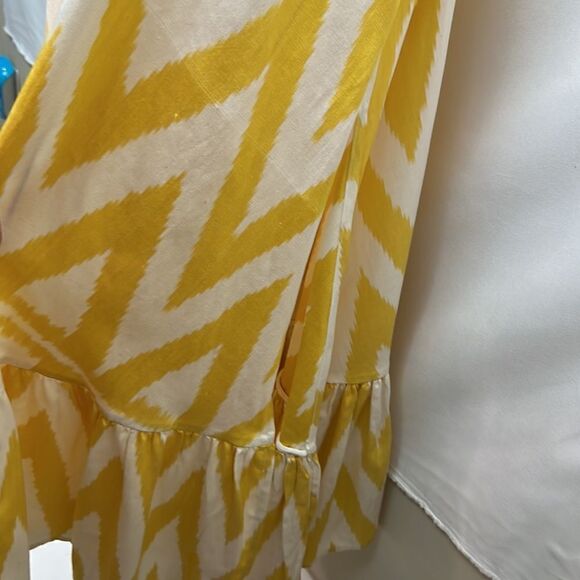 Punicana Sultan one sleeve silk blend Maxi dress in yellow and white size XS - Picture 12 of 14